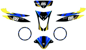 Graphics kit scooter Kymco Agility 50 and 125cc Finder | motorcycle stickers | 50cc customization | armysctv