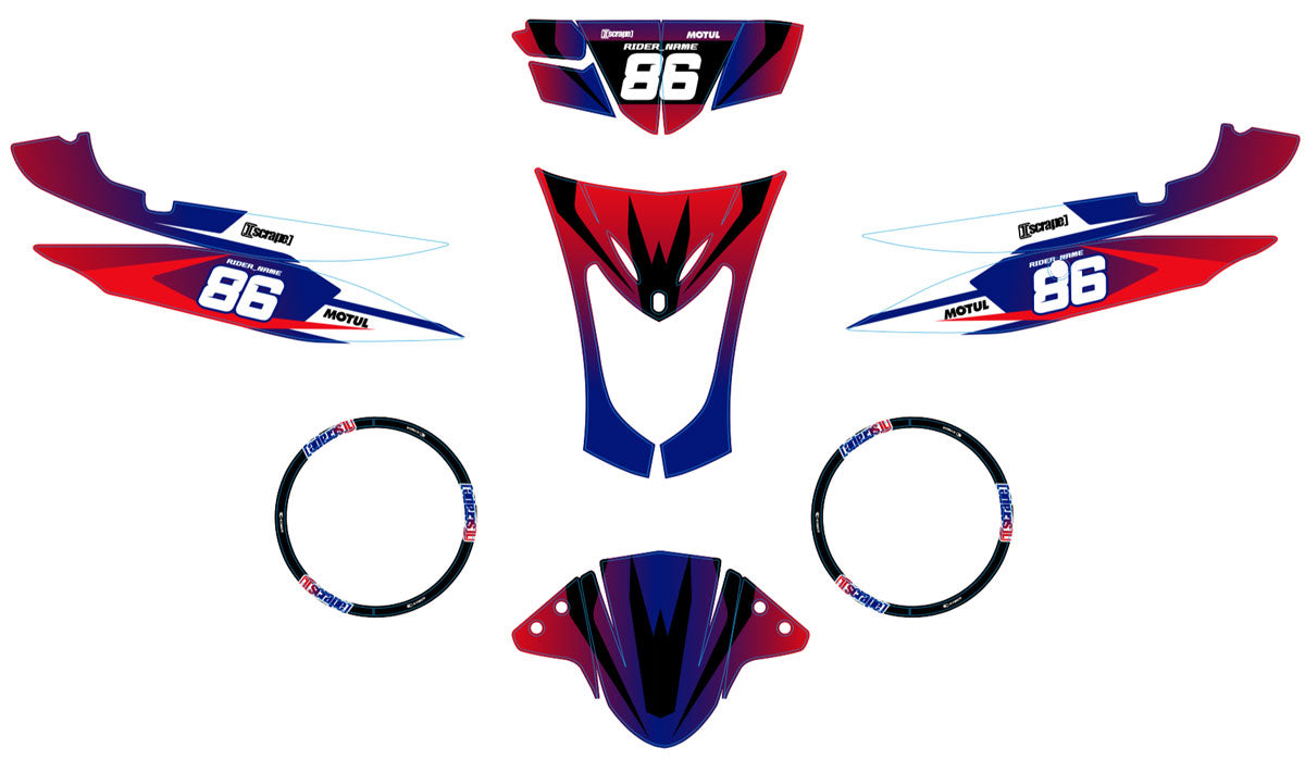 Kit déco scooter Kymco Agility 50 et 125cc Gradient | autocollants moto | personnalisation 50cc | armysctv