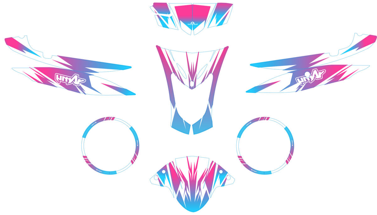 Kit déco scooter Kymco Agility 50 et 125cc X-Fast | autocollants moto | personnalisation 50cc | armysctv