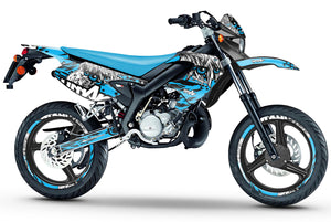Dekor kit 50cc Malaguti XSM/XTM 2002-2011 Armeeaugen | Motorradaufkleber | Personalisierung 50cc | armysctv
