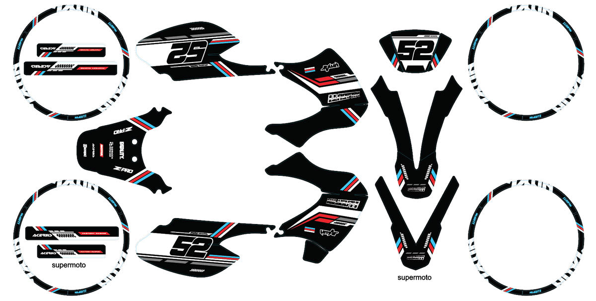 Kit déco 50cc Malaguti XSM 2002-2011 Black Cat | autocollants moto | personnalisation 50cc | armysctv