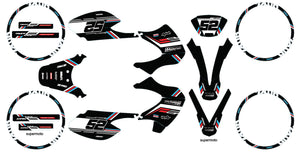 Dekor kit 50cc Malaguti XSM 2002-2011 Schwarze Katze | Motorradaufkleber | Personalisierung 50cc | armysctv