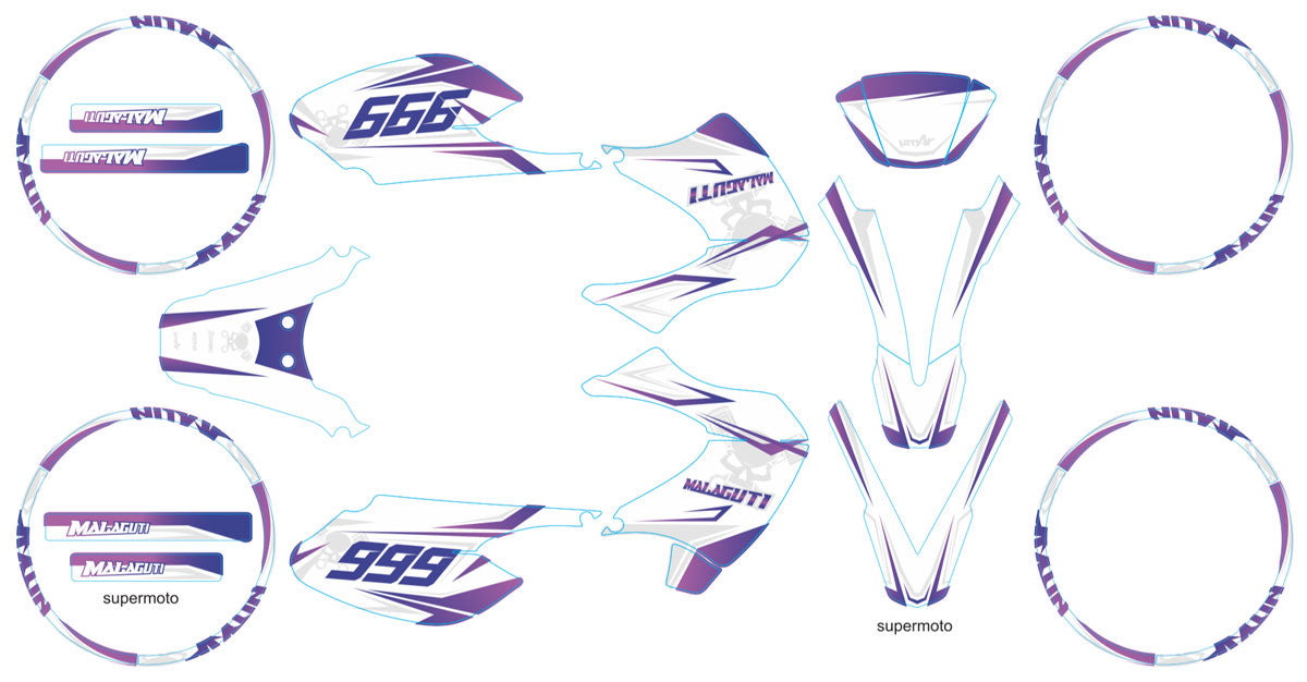 Kit déco 50cc Malaguti XSM 2002-2011 Cold | autocollants moto | personnalisation 50cc | armysctv