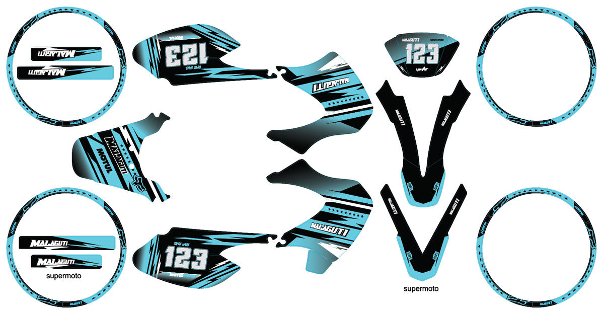 Kit déco 50cc Malaguti XSM 2002-2011 Dream | autocollants moto | personnalisation 50cc | armysctv