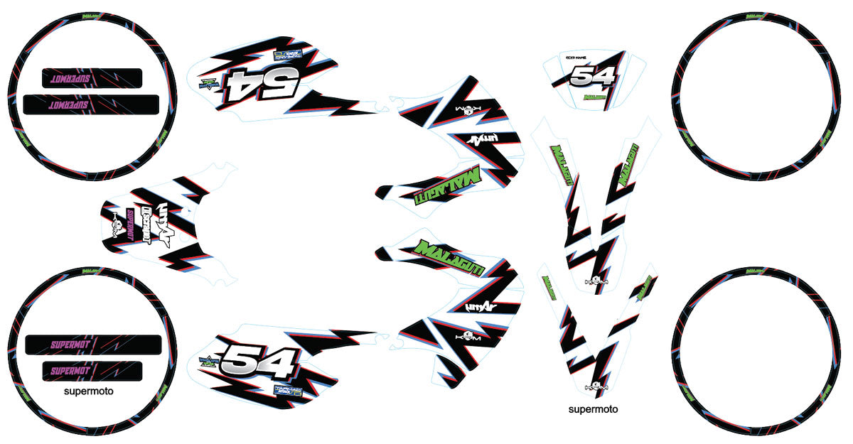 Kit déco 50cc Malaguti XSM 2002-2011 Kromatik | autocollants moto | personnalisation 50cc | armysctv