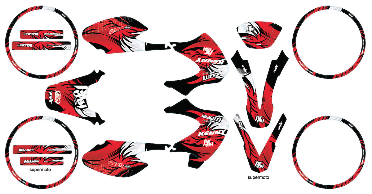 Kit déco 50cc Malaguti XSM 2002-2011 Army Runz | autocollants moto | personnalisation 50cc | armysctv