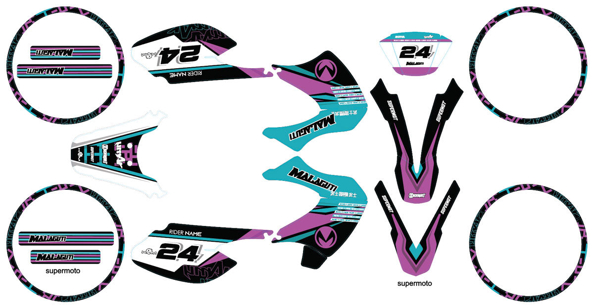 Kit déco 50cc Malaguti XSM 2002-2011 Vulture | autocollants moto | personnalisation 50cc | armysctv