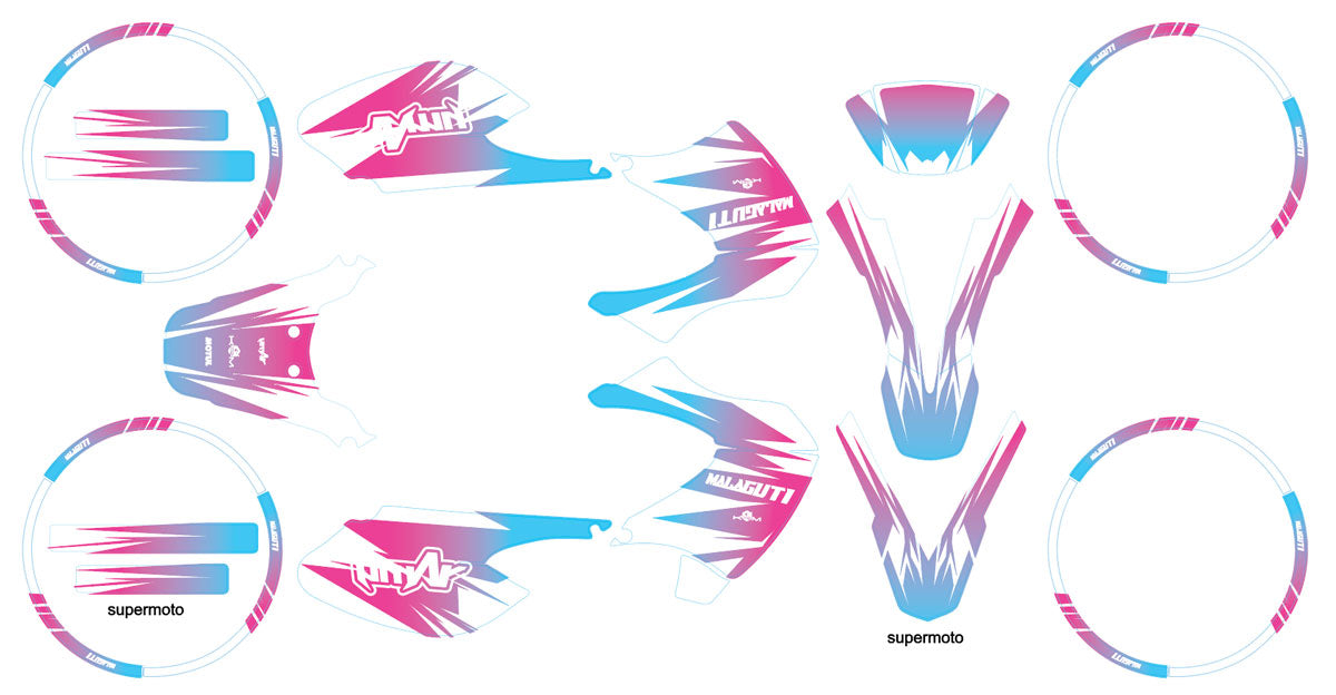 Kit déco 50cc Malaguti XSM 2002-2011 X-Fast | autocollants moto | personnalisation 50cc | armysctv