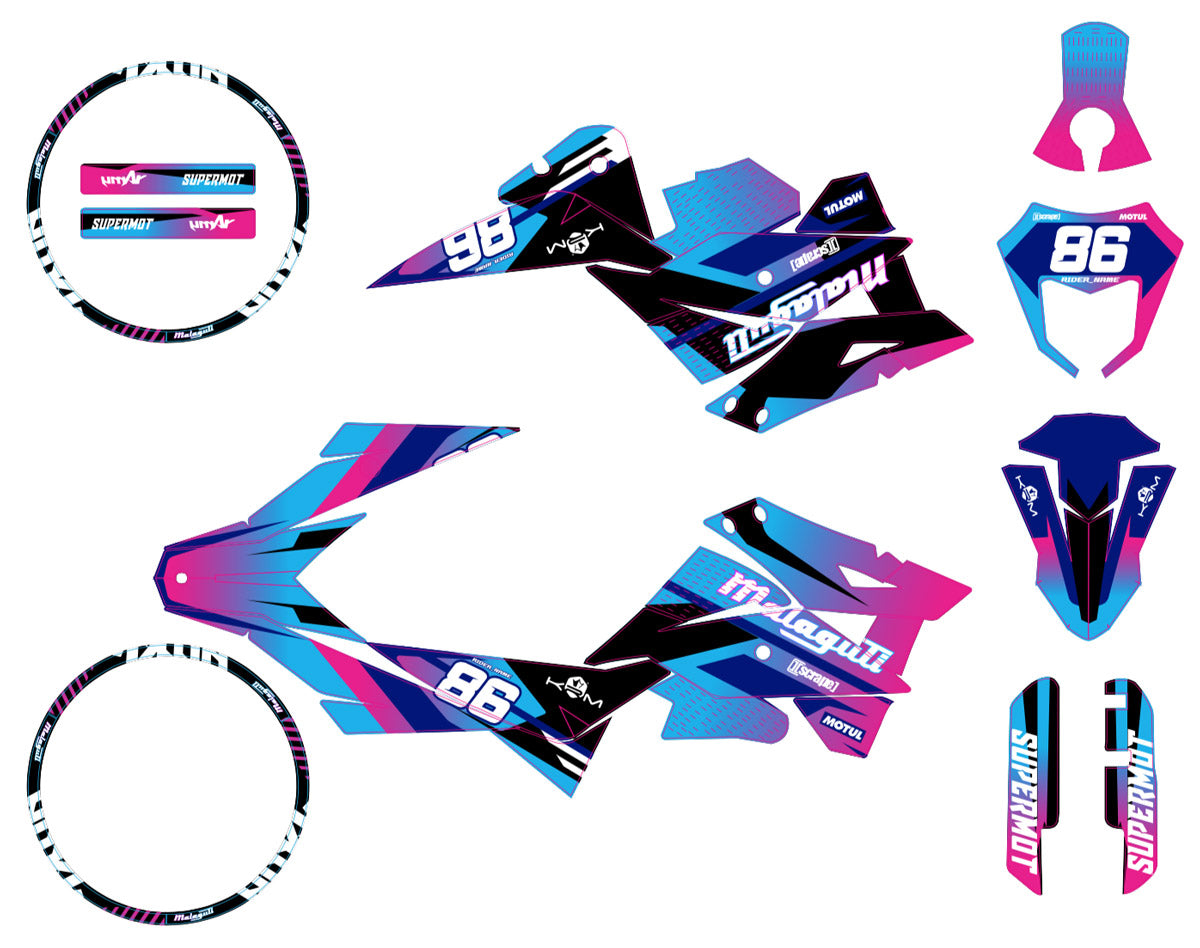 Kit déco 50cc Malaguti XSM/XTM 2019-2022 Army Blast | autocollants moto | personnalisation 50cc | armysctv