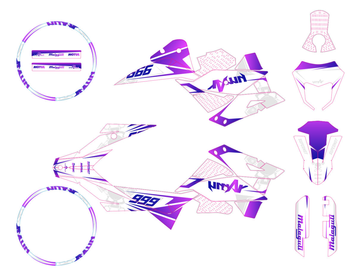 Kit déco 50cc Malaguti XSM / XTM 2019-2023 Cold | autocollants moto | personnalisation 50cc | armysctv