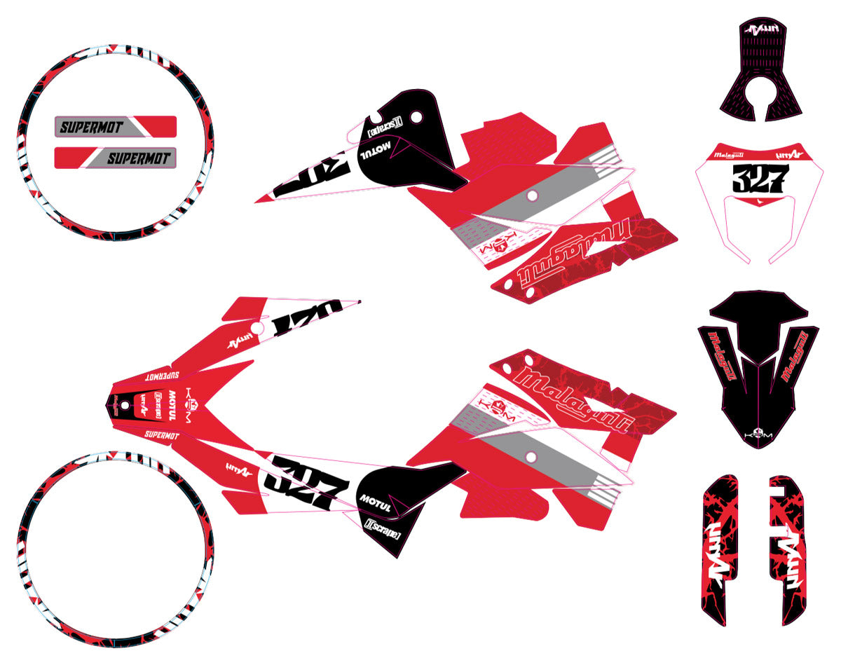 Kit déco 50cc Malaguti XSM / XTM 2019-2023 Crew | autocollants moto | personnalisation 50cc | armysctv