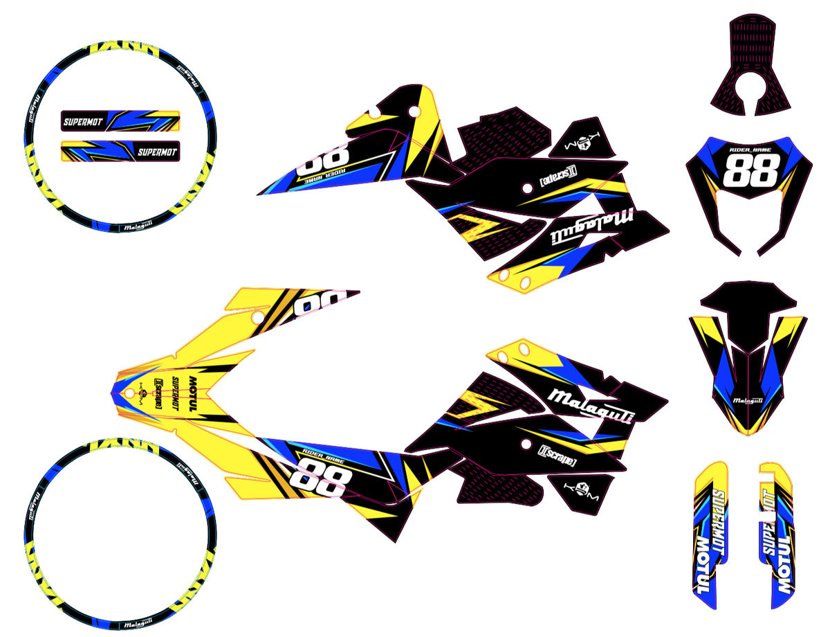 Kit déco 50cc Malaguti XSM / XTM 2019-2023 Army Finder | autocollants moto | personnalisation 50cc | armysctv