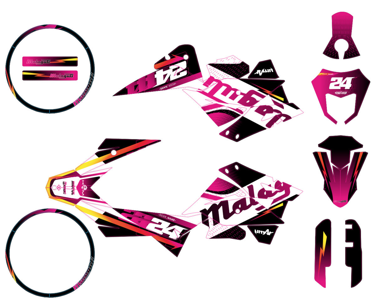 Kit déco 50cc Malaguti XSM / XTM 2019-2023 hach | autocollants moto | personnalisation 50cc | armysctv