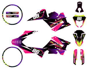Dekor kit 50cc Malaguti XSM / XTM 2019-2023 Armee Neon | Motorradaufkleber | Personalisierung 50cc | armysctv