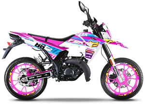 Kit pegatinas 50cc Malaguti XSM / XTM 2019-2023 Zorro Rosa | pegatinas para moto | personalización 50cc | armysctv