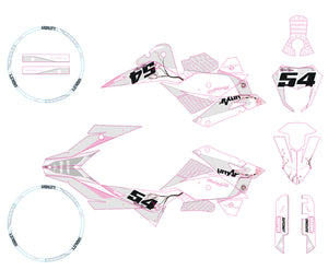 Dekor kit 50cc Malaguti XSM / XTM 2019-2023 Sakura | Motorradaufkleber | Personalisierung 50cc | armysctv
