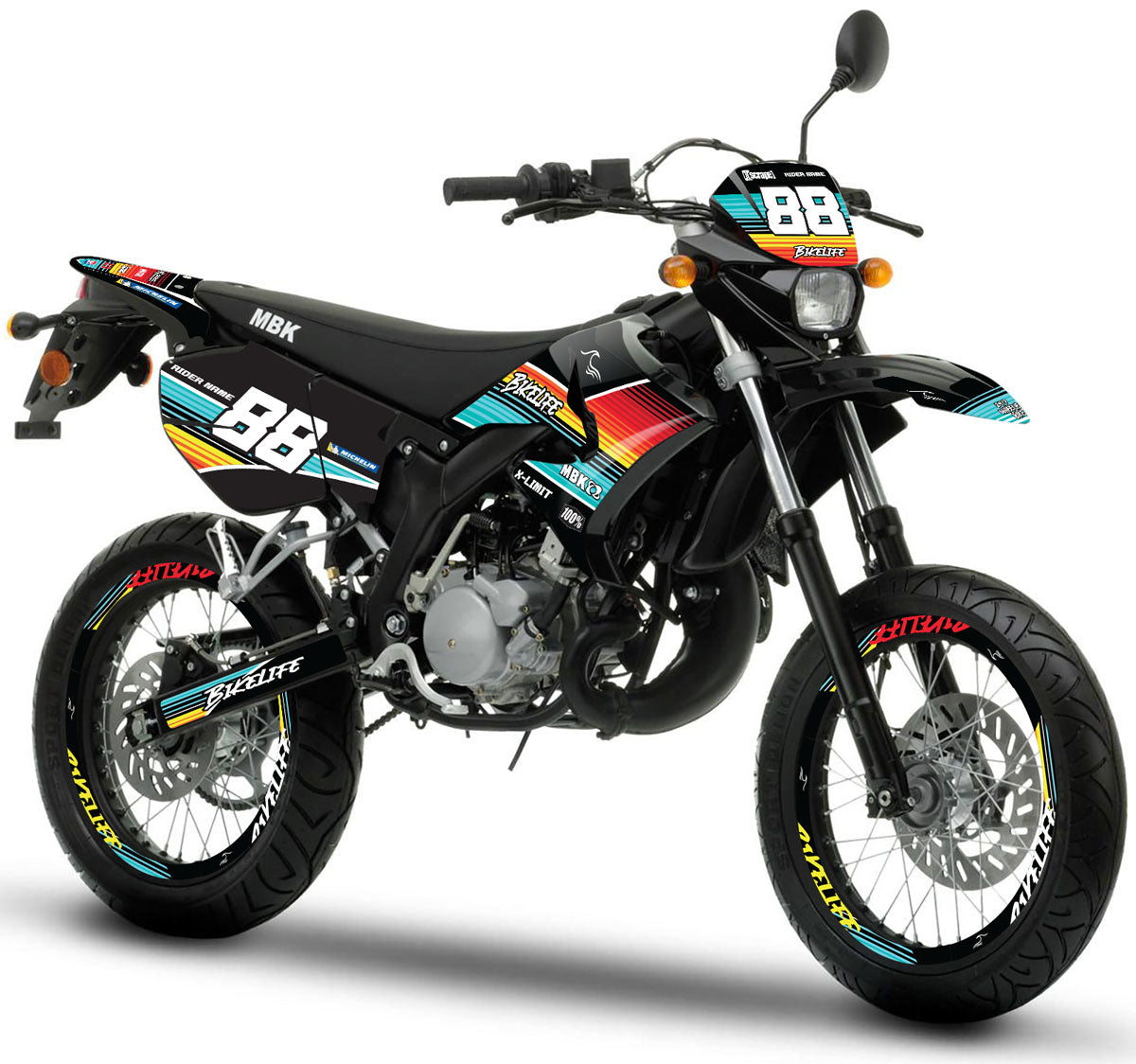 50cc Graphics kit MBK X-Limit Bikelife | motorcycle stickers | 50cc customization | armysctv