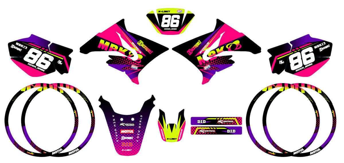 Kit déco 50cc MBK X-Limit Army Neon | autocollants moto | personnalisation 50cc | armysctv