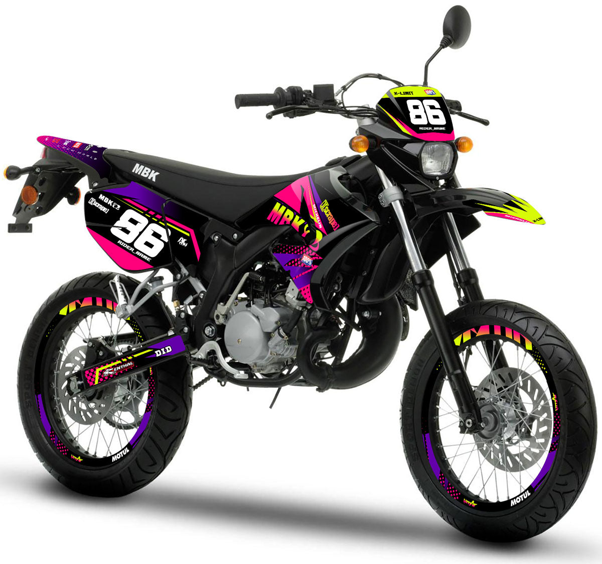 Dekor kit 50cc MBK X-Limit Armee Neon | Motorradaufkleber | Personalisierung 50cc | armysctv
