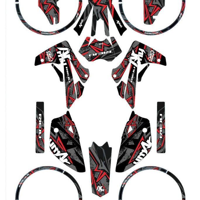 Kit déco Rieju MRT 50cc 2009-2021 Army Redrum | autocollants moto | personnalisation 50cc | armysctv