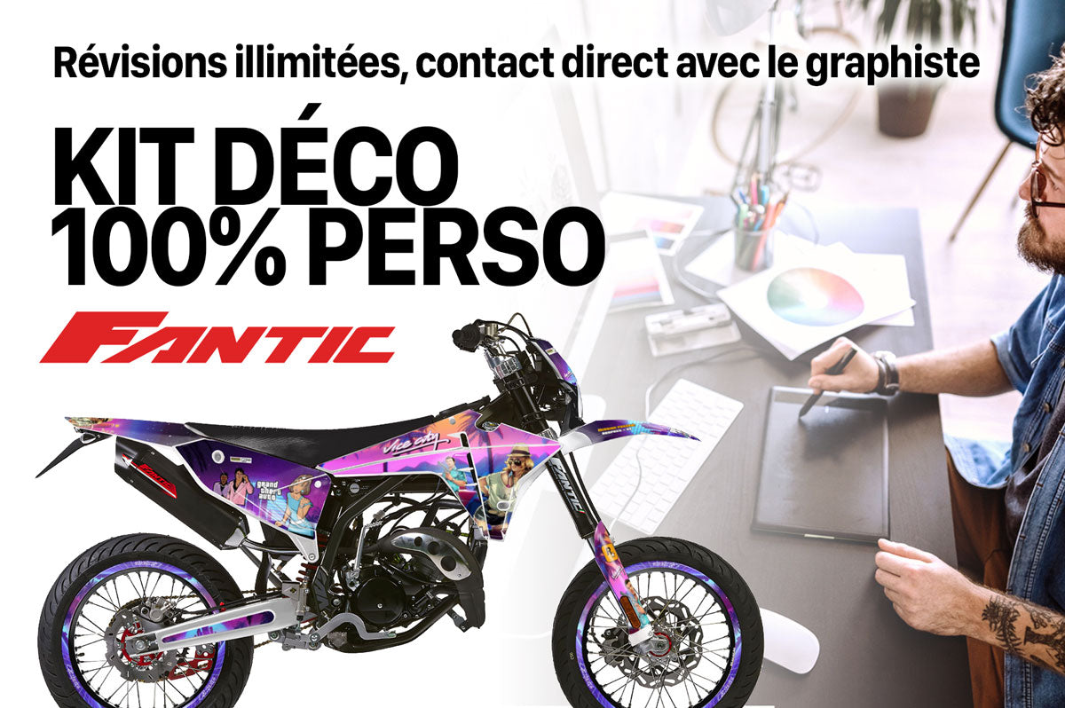 Kit déco 100% perso Fantic 50cc XM 2023-2025 | autocollants moto | personnalisation 50cc | armysctv