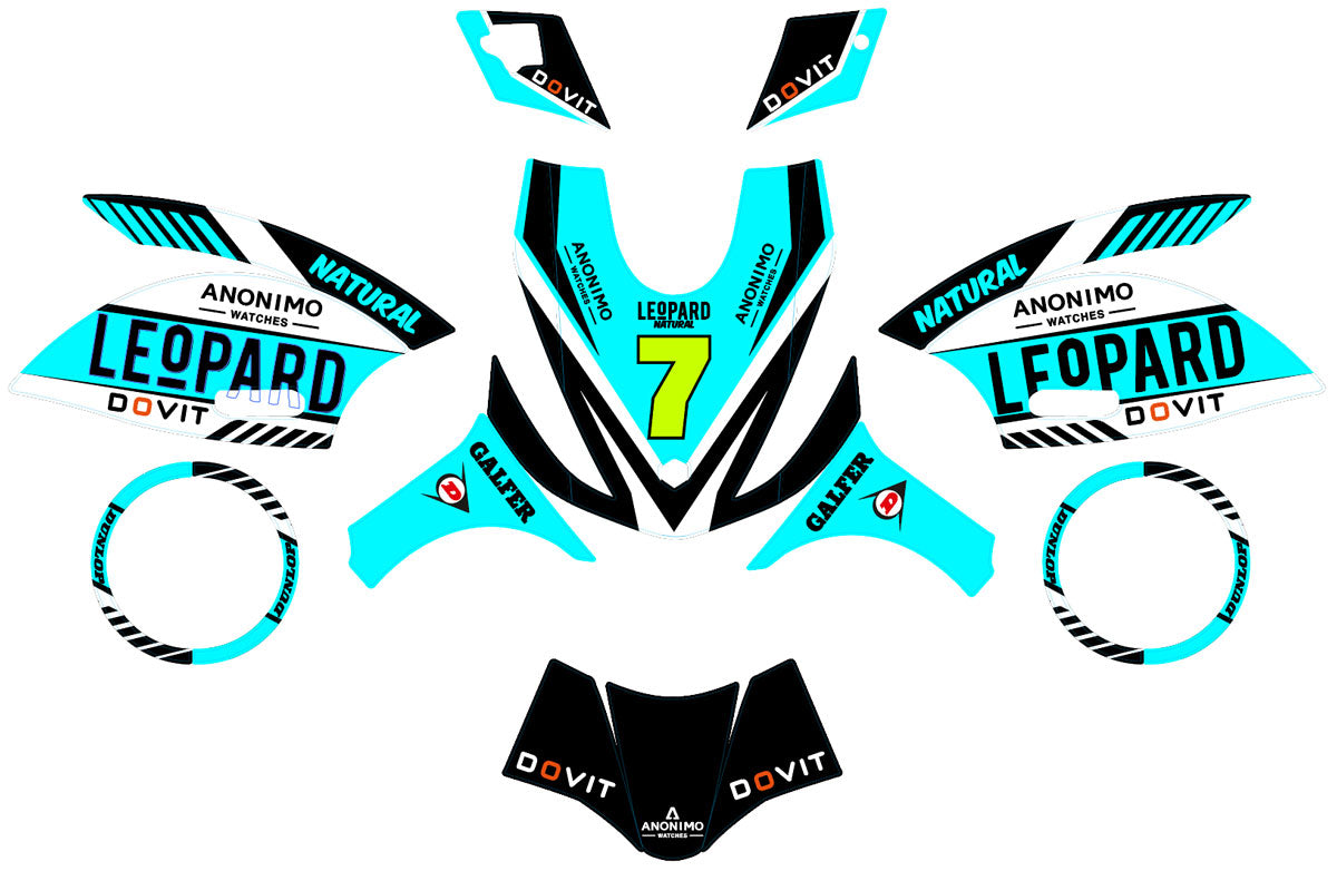 Kit déco 50cc Piaggio Zip 2000-2025 Leopard | autocollants moto | personnalisation 50cc | armysctv