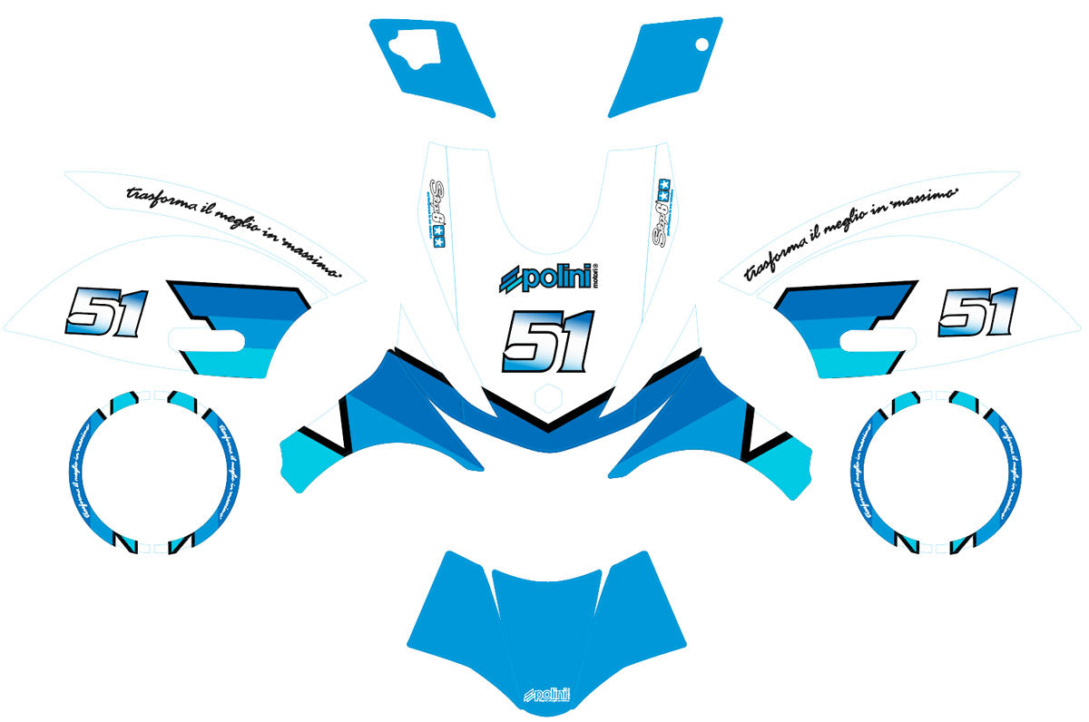 Kit déco 50cc Piaggio Zip 2000-2025 Polini | autocollants moto | personnalisation 50cc | armysctv