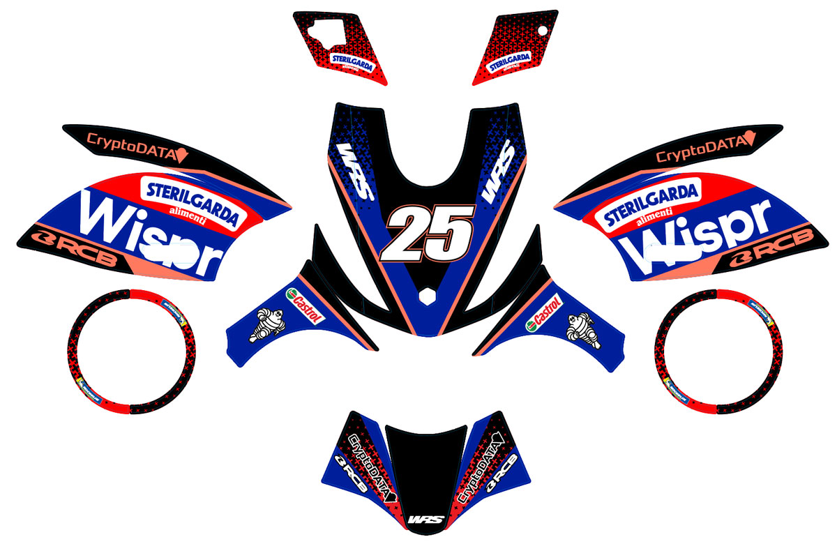Kit déco 50cc Piaggio Zip 2000-2025 Wisper | autocollants moto | personnalisation 50cc | armysctv