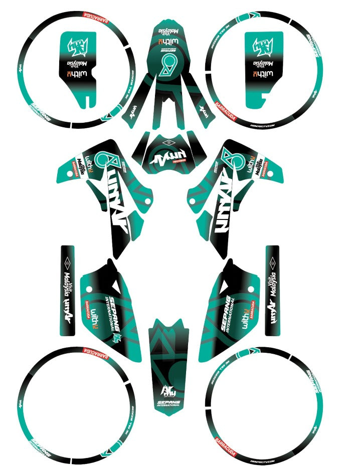 Kit déco Rieju MRT 50cc 2009-2021 Sepang Racing by Army | autocollants moto | personnalisation 50cc | armysctv