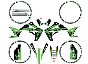 Dekor kit Rieju MRT 50cc 2009-2021 grüner Stil | Motorradaufkleber | Personalisierung 50cc | armysctv