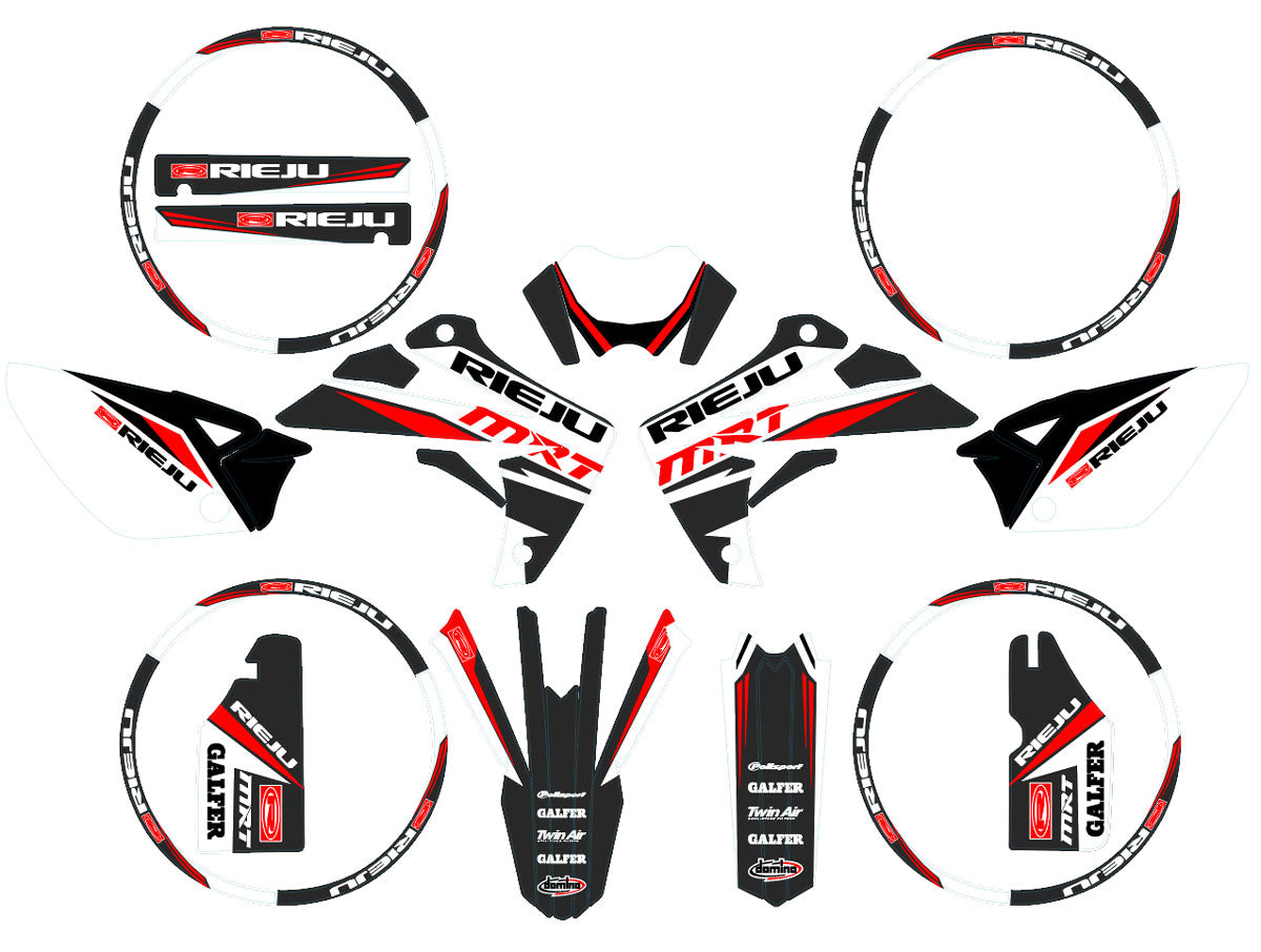 Kit déco Rieju MRT 50cc 2009-2021 Black 2018 | autocollants moto | personnalisation 50cc | armysctv