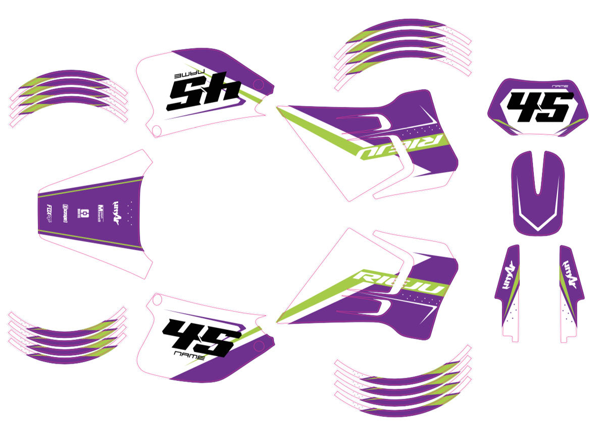 Kit déco 50cc Rieju RR 1996-2004 Missile | autocollants moto | personnalisation 50cc | armysctv