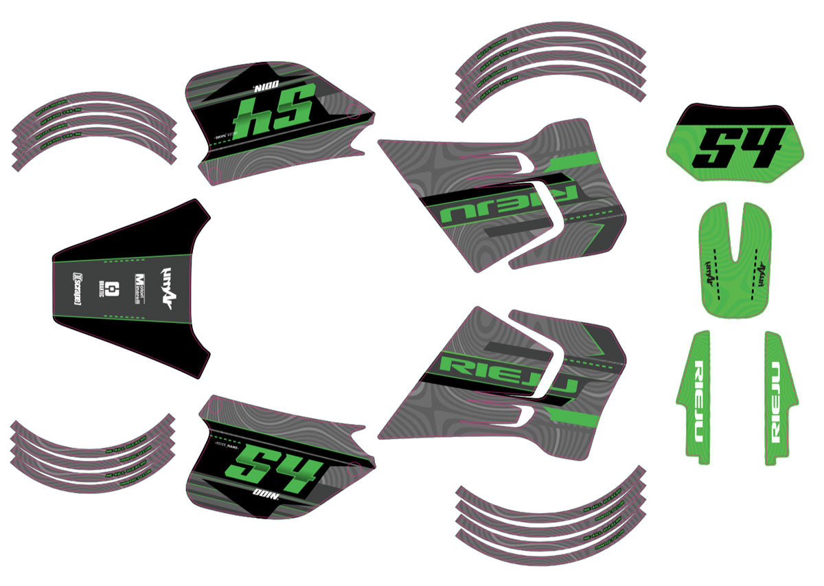 Kit déco 50cc Rieju RR 1996-2004 Quake | autocollants moto | personnalisation 50cc | armysctv