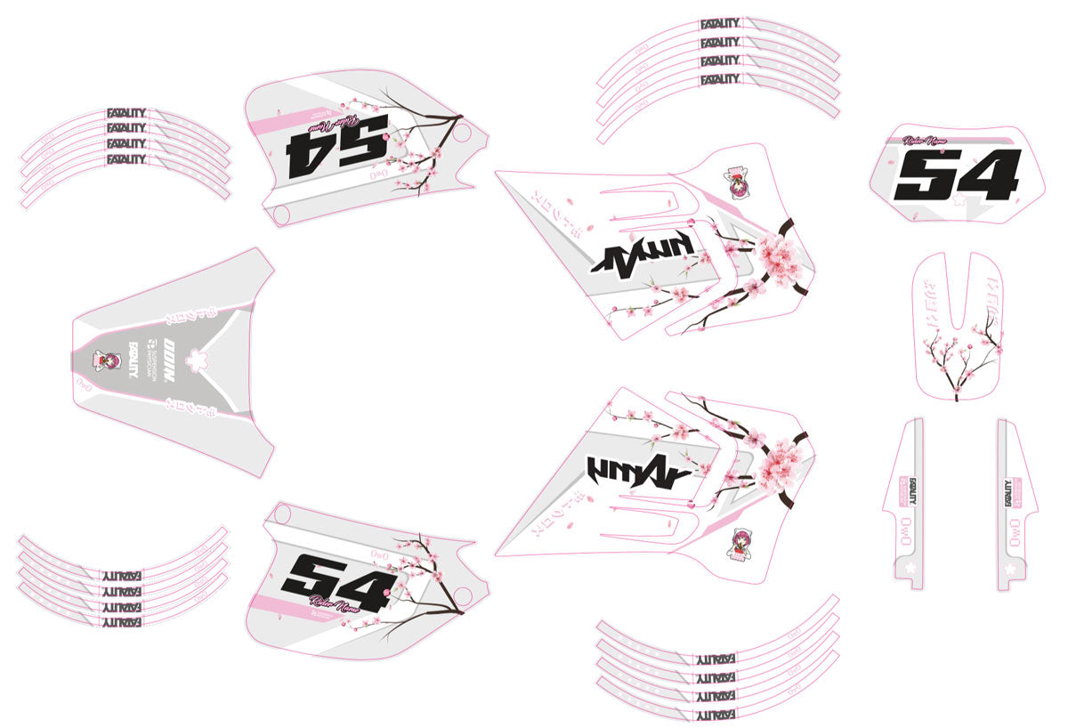 Kit déco 50cc Rieju RR 1996-2004 Sakura | autocollants moto | personnalisation 50cc | armysctv