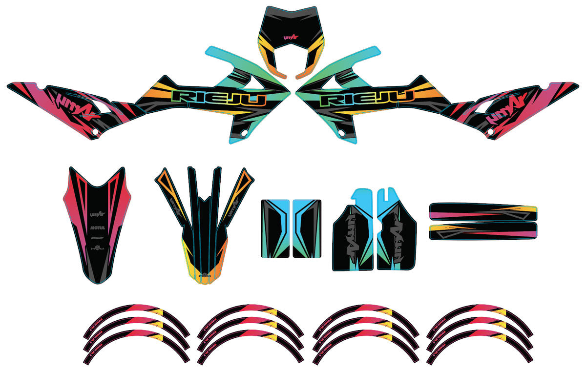 Kit déco Rieju MRT 50cc 2022-2025 Eclipse | autocollants moto | personnalisation 50cc | armysctv