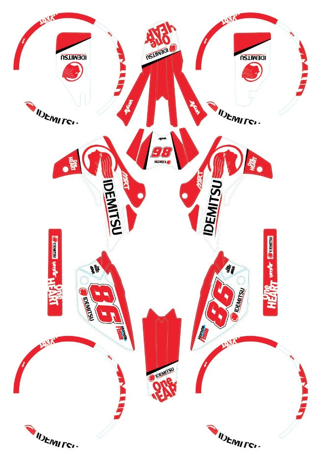 Kit déco Rieju MRT Idemitsu Racing Asia | autocollants moto | personnalisation 50cc | armysctv