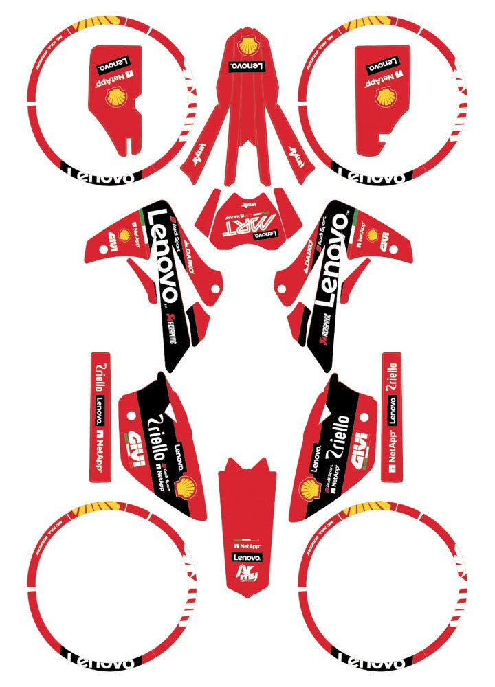 Kit déco Rieju MRT Lenovo racing | autocollants moto | personnalisation 50cc | armysctv