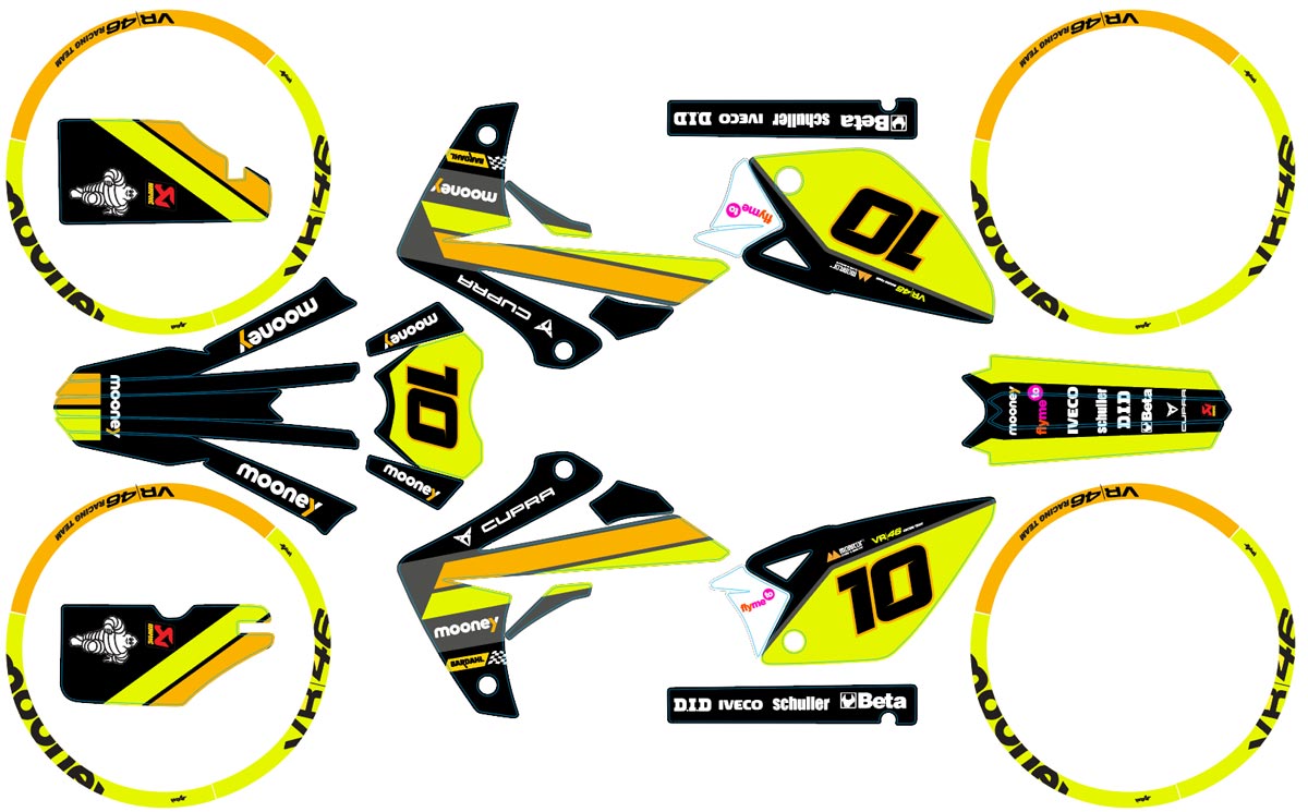 Dekor kit Rieju MRT 50cc 2009-2021 Mooney Racing | Motorradaufkleber | Personalisierung 50cc | armysctv