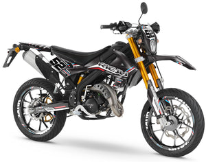 Dekor kit Rieju MRT 50cc 2022-2025 Schwarze Katze | Motorradaufkleber | Personalisierung 50cc | armysctv