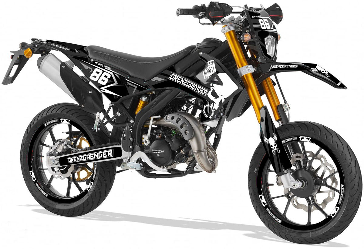Dekor kit Rieju MRT 50cc 2022-2025 Grenze | Motorradaufkleber | Personalisierung 50cc | armysctv