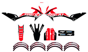 Dekor kit Rieju MRT 50cc 2022-2025 original roter Stil | Motorradaufkleber | Personalisierung 50cc | armysctv