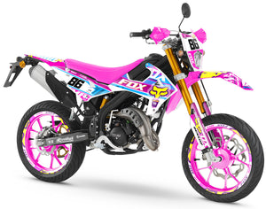 Dekor kit Rieju MRT 50cc 2022-2025 Pink Fox | Motorradaufkleber | Personalisierung 50cc | armysctv