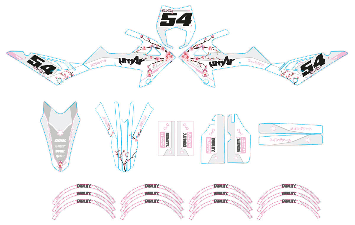 Dekor kit Rieju MRT 50cc 2022-2025 Armee Sakura | Motorradaufkleber | Personalisierung 50cc | armysctv