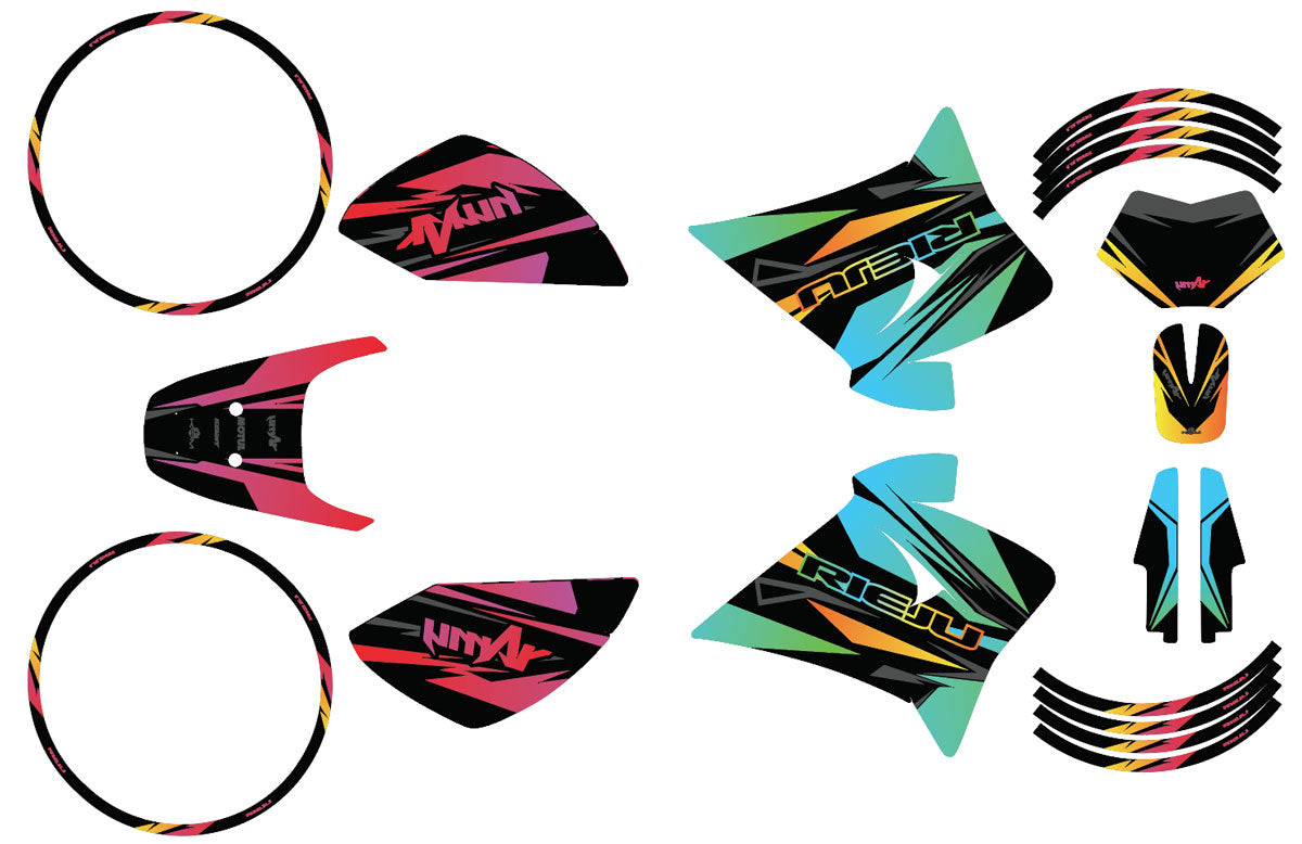 Kit déco 50cc Rieju RR 2005-2007 Eclipse | autocollants moto | personnalisation 50cc | armysctv