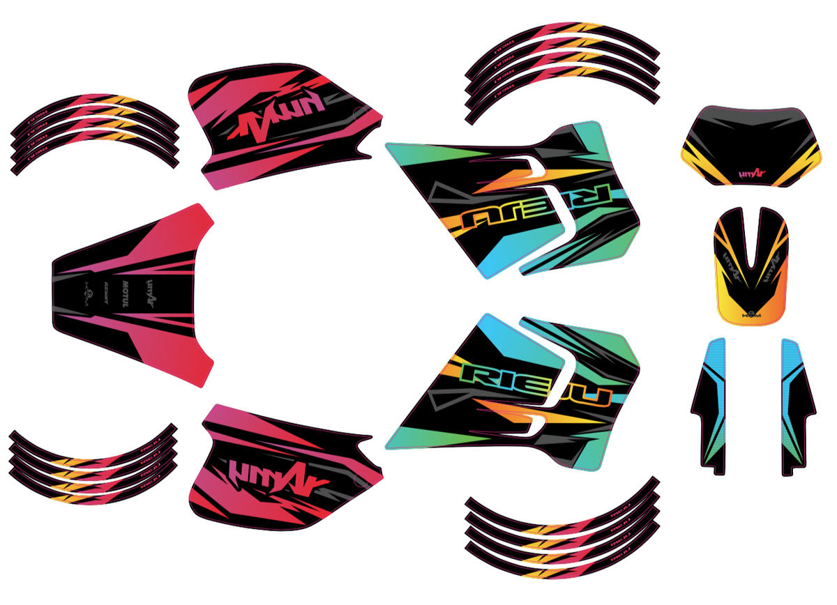 Kit déco 50cc Rieju RR 1996-2004 Eclipse | autocollants moto | personnalisation 50cc | armysctv
