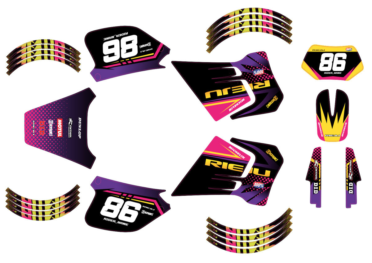 Kit déco 50cc Rieju RR 1996-2004 Neon | autocollants moto | personnalisation 50cc | armysctv