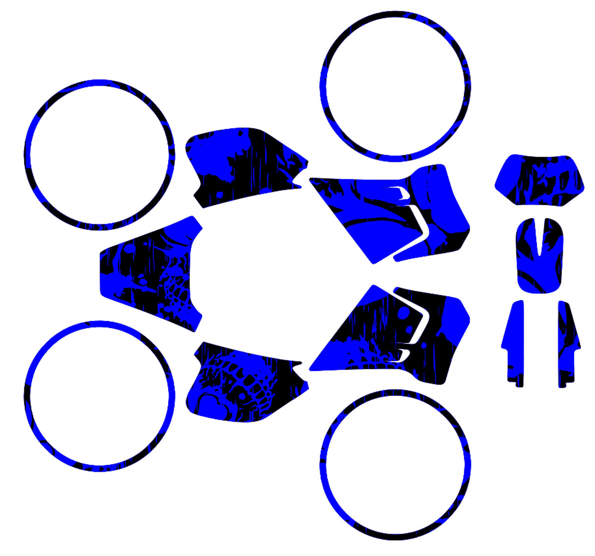 Kit déco 50cc Rieju RR 1996-2004 Blue Night | autocollants moto | personnalisation 50cc | armysctv