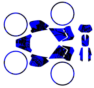 Dekor kit 50cc Rieju RR 1996-2004 Blaue Nacht | Motorradaufkleber | Personalisierung 50cc | armysctv