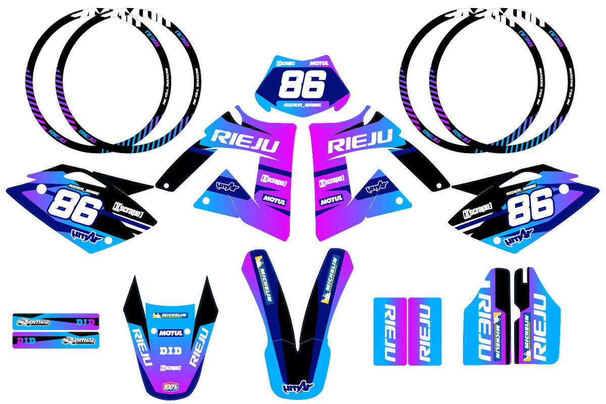 Kit déco Rieju 50cc SMX 2001-2009 Army Blast | autocollants moto | personnalisation 50cc | armysctv
