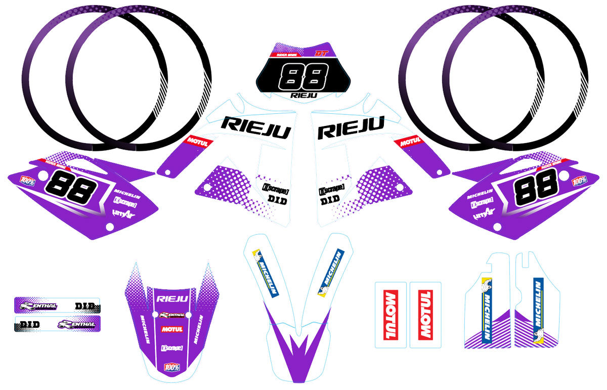 Kit déco Rieju 50cc SMX 2001-2009 Army Ghost | autocollants moto | personnalisation 50cc | armysctv